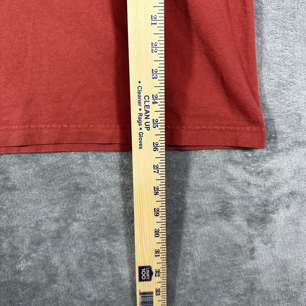 Timberland Long Sleeve T-Shirt Men Medium Red Cotton Graphic Logo Crew Neck Y2K - Picture 6 of 7